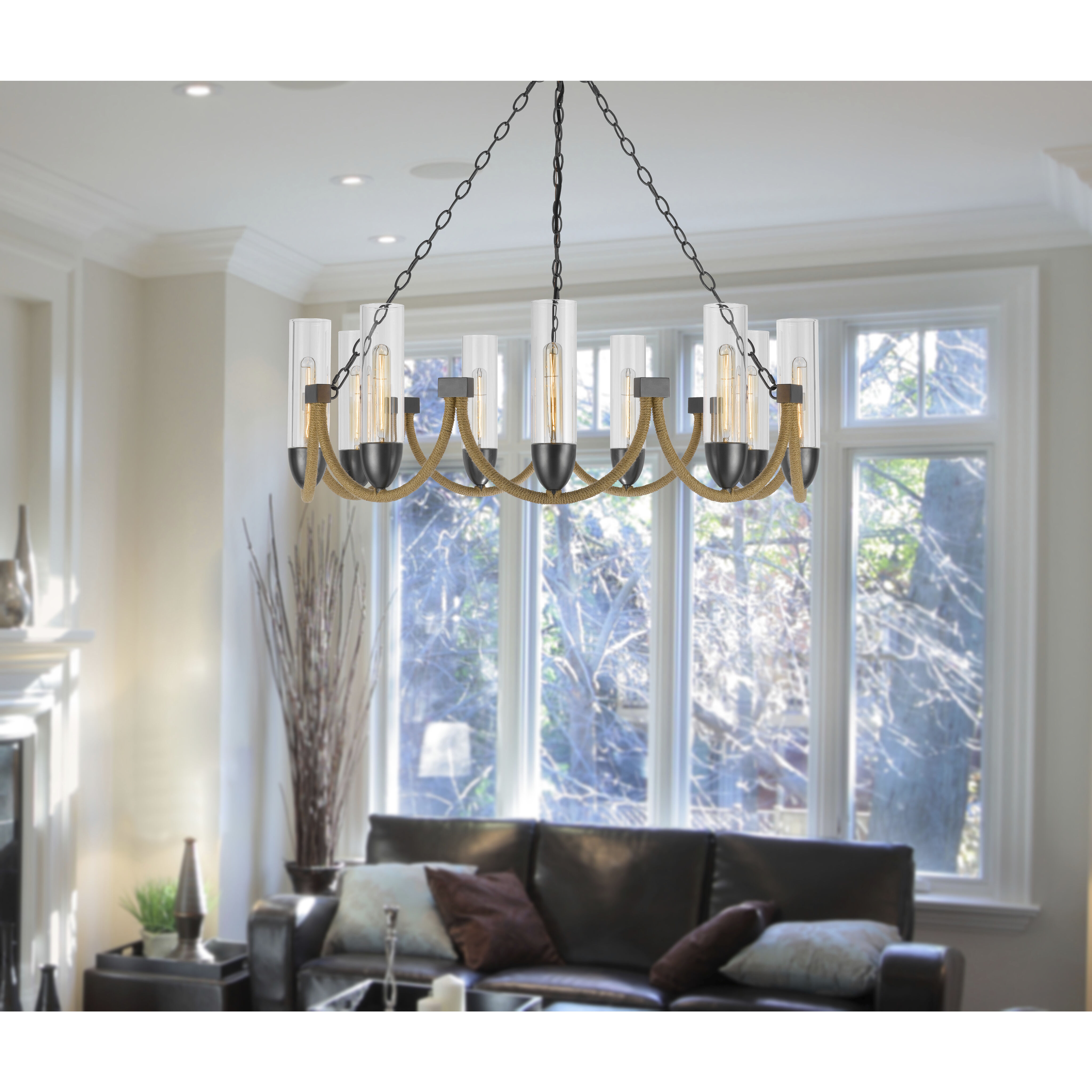 Argyle 9 Light 35.75 inch Dark Bronze Chandelier Ceiling Light