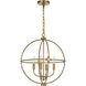 Sheffield 4 Light 18 inch Antique Brass Chandelier Ceiling Light
