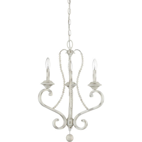 Newport 3 Light 18 inch Coastal Weathered White Chandelier Ceiling Light