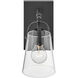 Foster 1 Light 6.5 inch Black Vanity Light Wall Light in Clear
