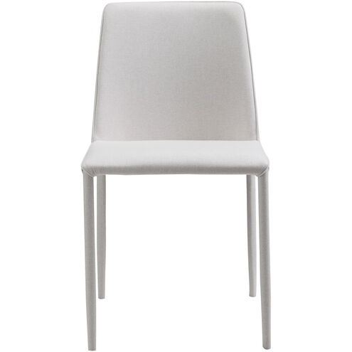 Nora White Dining Chair in Light Grey, Set of 2