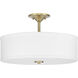 Inspire 3 Light 18 inch Satin Brass Semi-Flush Mount Ceiling Light