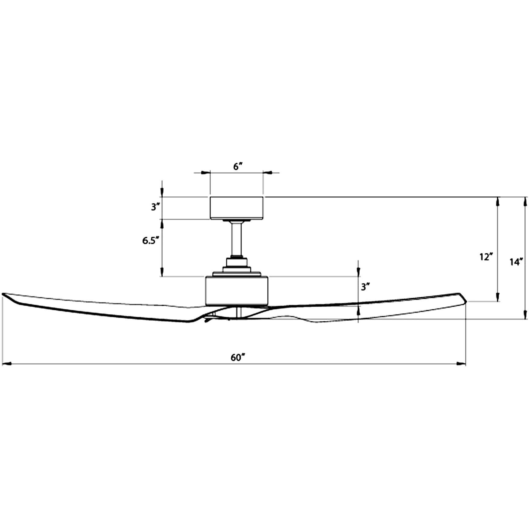 Stella 60 inch Matte Black Downrod Ceiling Fans, Smart Fan