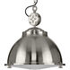 Medal 1 Light Brushed Nickel Pendant Ceiling Light
