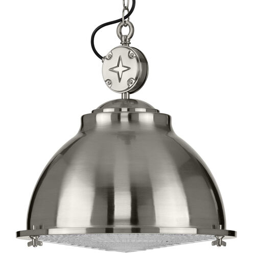 Medal 1 Light Brushed Nickel Pendant Ceiling Light