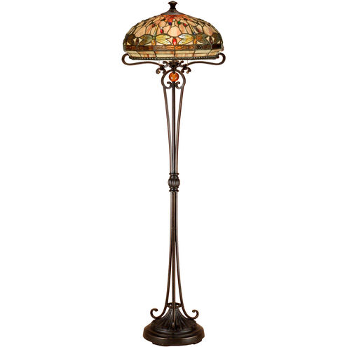 Evelyn 65 inch 100.00 watt Antique Golden Bronze Floor Lamp Portable Light 