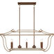 Magnolia Manor 6 Light 42.13 inch Pale Gold with Distressed Bronze Island Light Ceiling Light