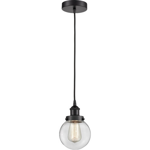 Edison Beacon LED 6 inch Matte Black Mini Pendant Ceiling Light