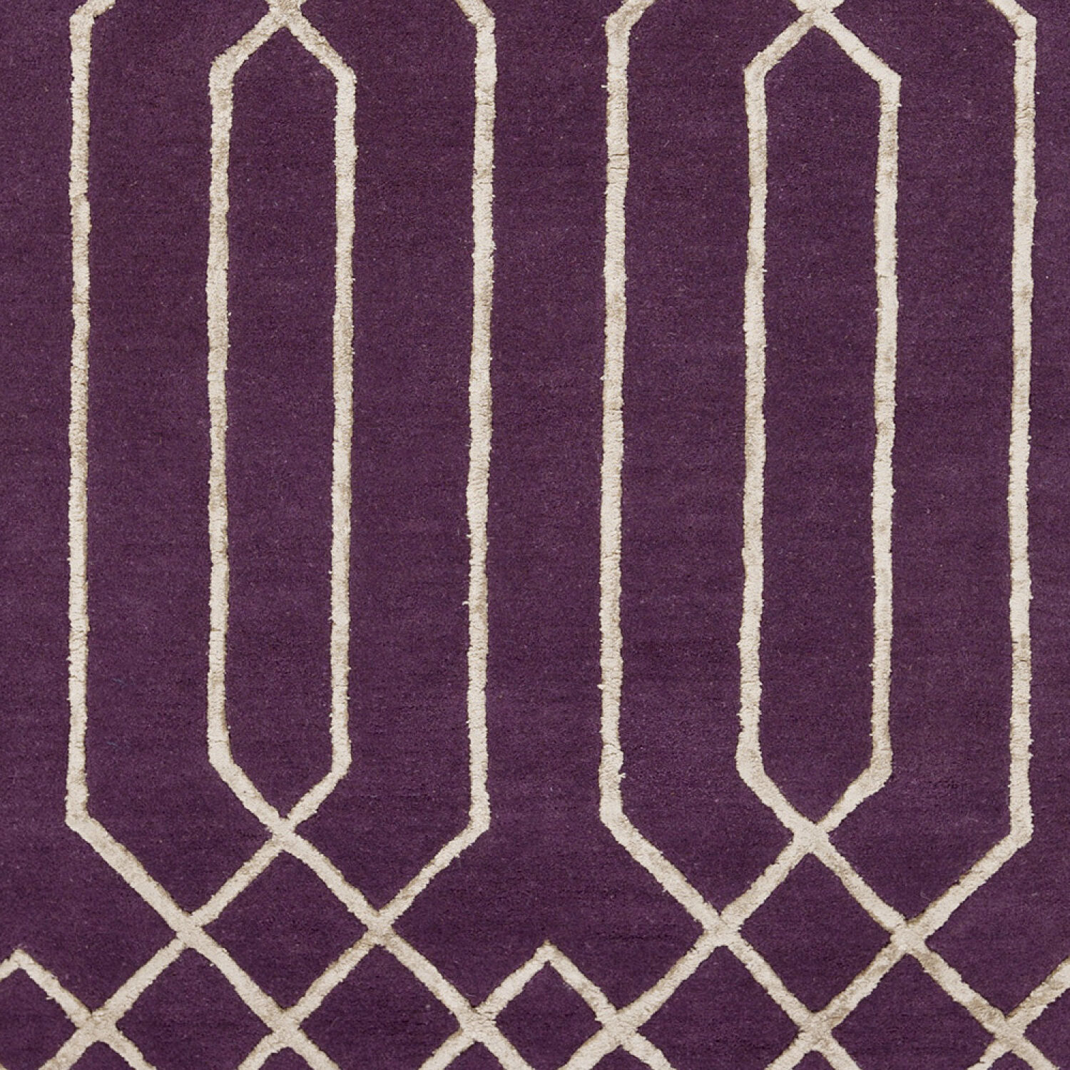 Skyline 63 X 39 inch Dark Plum/Taupe Handmade Rug