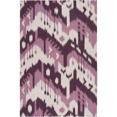 Jewel Tone 66 X 42 inch Beige, Bright Pink, Eggplant Rug