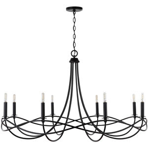 Sonnet 8 Light 45 inch Matte Black Chandelier Ceiling Light