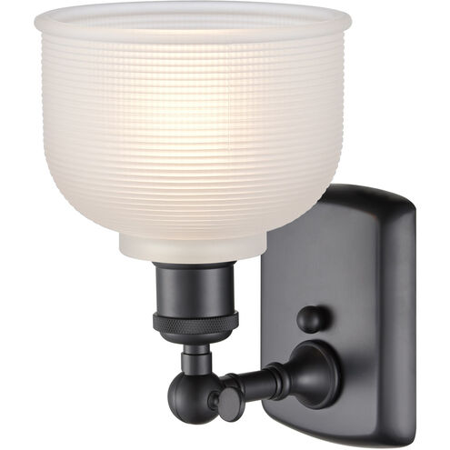 Ballston Dayton 1 Light 6 inch Matte Black Sconce Wall Light in White Glass, Ballston