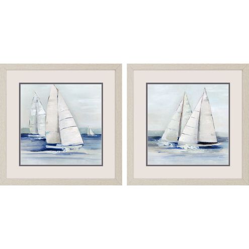 Waterside Collection Distressed Whitewash Framed Art