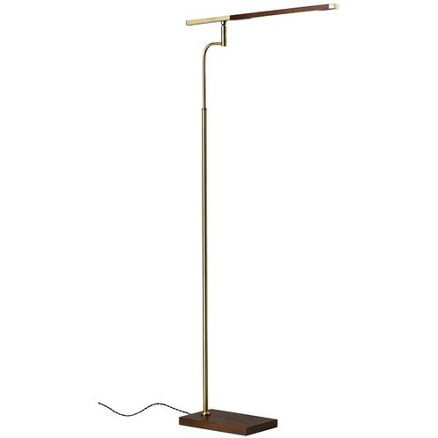 Barrett 51 inch 7.00 watt Walnut with Antique Brass Accents Floor Lamp Portable Light