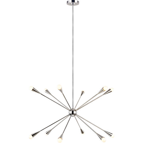 ED Ellen DeGeneres Jax 12 Light 38 inch Polished Nickel Chandelier Ceiling Light