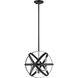 Cavallo 3 Light 12 inch Hammered Black and Chrome Pendant Ceiling Light