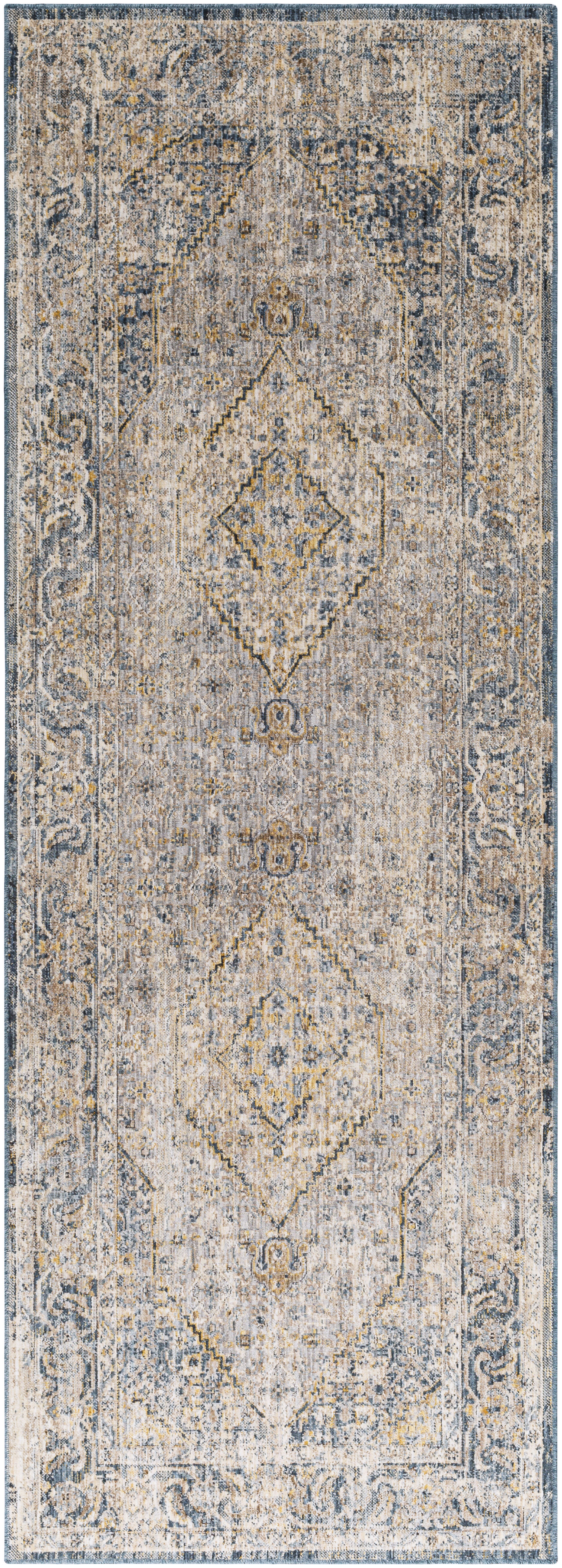 Aspendos 87 X 31 inch Denim Rug, Runner