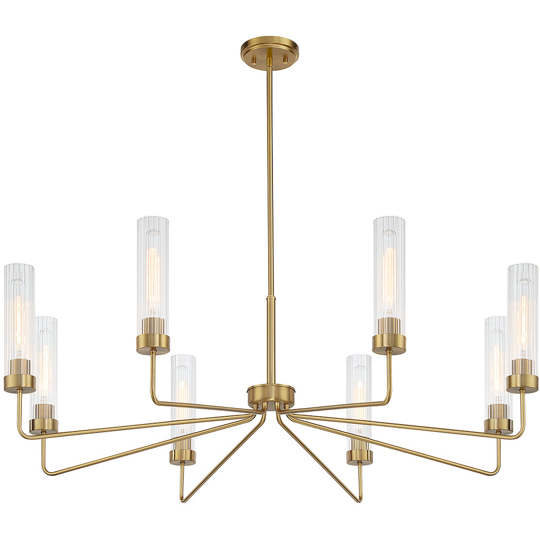 Baker 8 Light 44 inch Warm Brass Chandelier Ceiling Light, Essentials