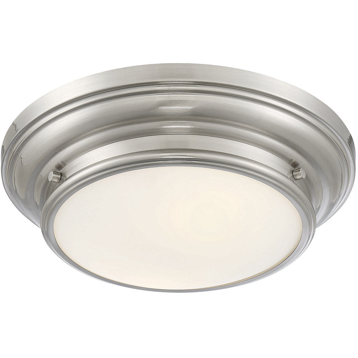 Transitional 2 Light 13 inch Brushed Nickel Flush Mount Ceiling Light