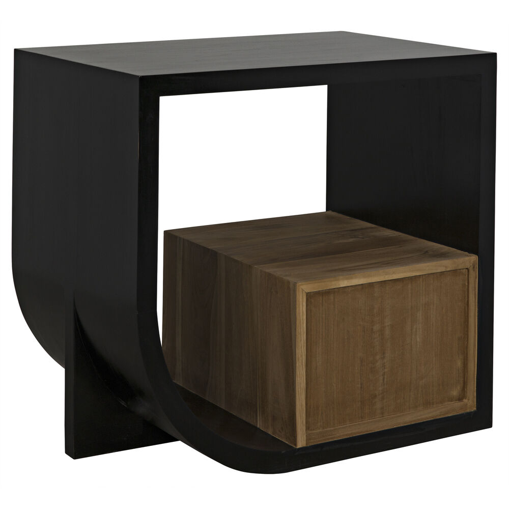 Burton 30 X 28 inch Hand Rubbed Black Side Table, Right