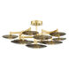 Griston LED 44 inch Aged Brass Semi Flush Ceiling Light