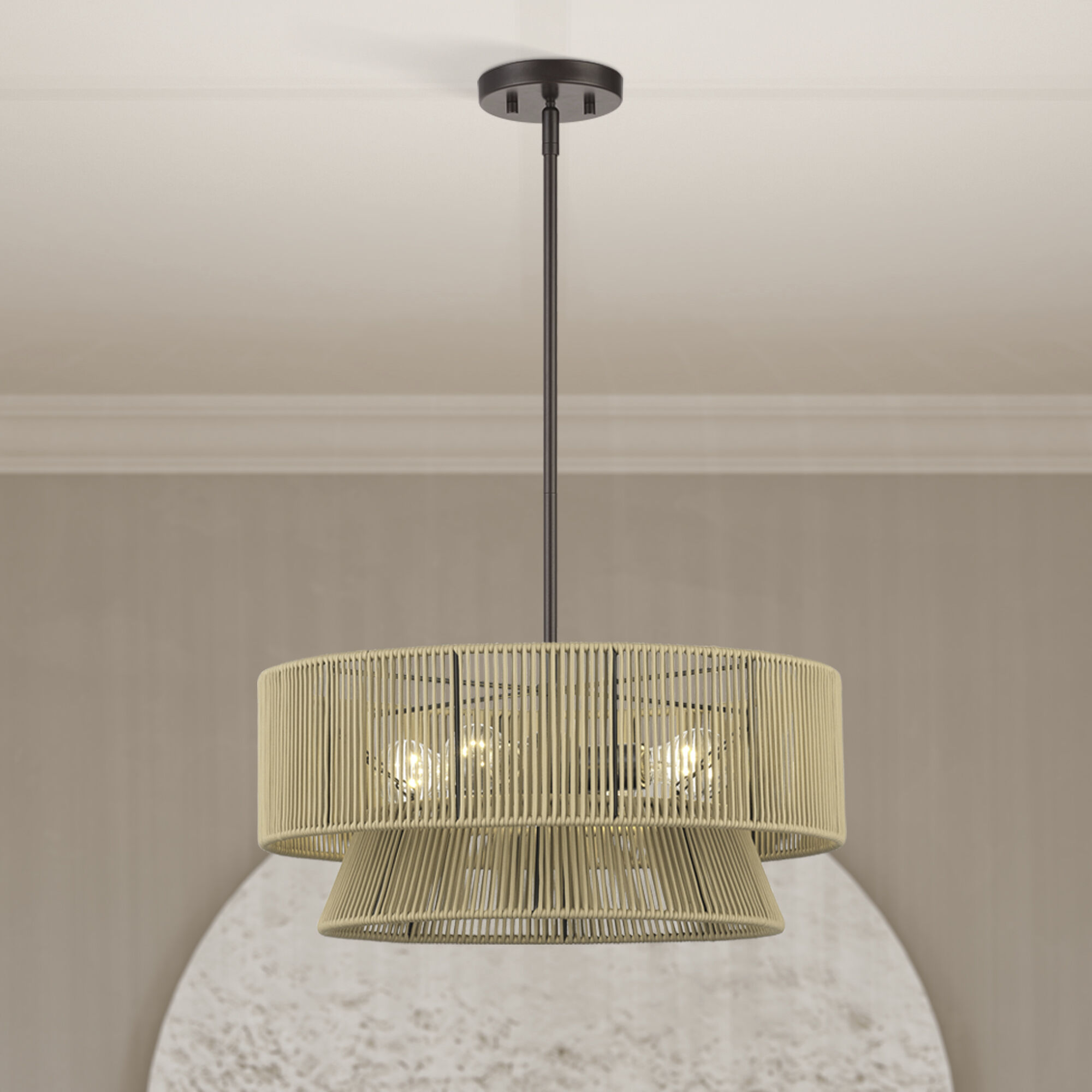 Florell 4 Light 20 inch English Bronze Pendant Chandelier Ceiling Light