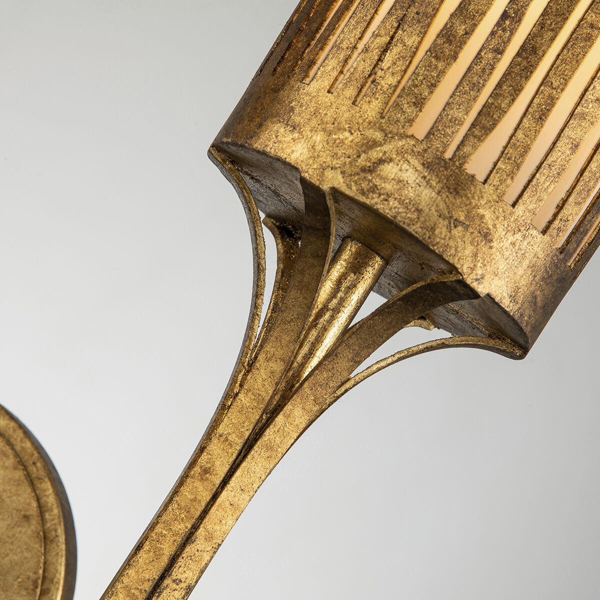 Sawgrass 2 Light 10.5 inch Gold Leaf Sconce Wall Light