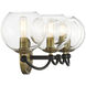 Vantage Kearney Park 4 Light 31.13 inch Coal and Soft Brass Bath Vanity Wall Light