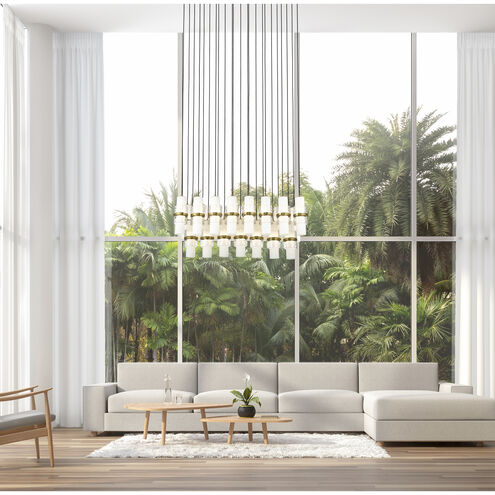 Cayden 23 Light 54 inch Modern Gold Linear Chandelier Ceiling Light