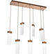 Parallel LED 44.2 inch Burnished Bronze Linear Pendant Ceiling Light in Clear Rimelight, 2700K LED, Multi-Port