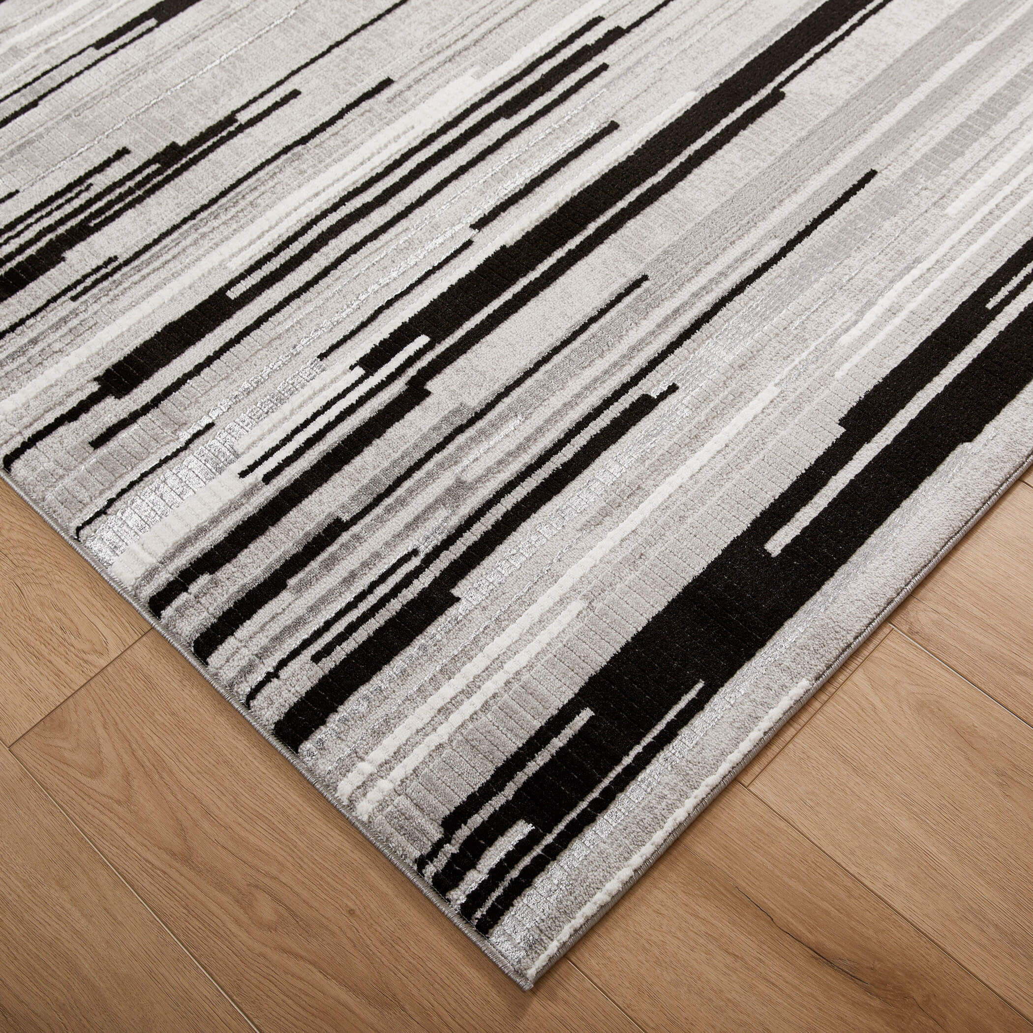 Sesia 114 X 79 inch Black/Grey Rug in 6 x 9