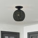 Deluna 1 Light 8 inch Black Semi Flush Mount Ceiling Light, Small