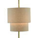 Combermere 3 Light 19 inch Antique Brass/Linen Chandelier Ceiling Light
