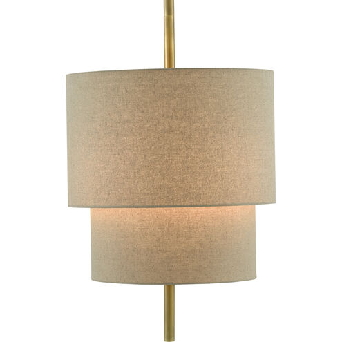 Combermere 3 Light 19 inch Antique Brass/Linen Chandelier Ceiling Light