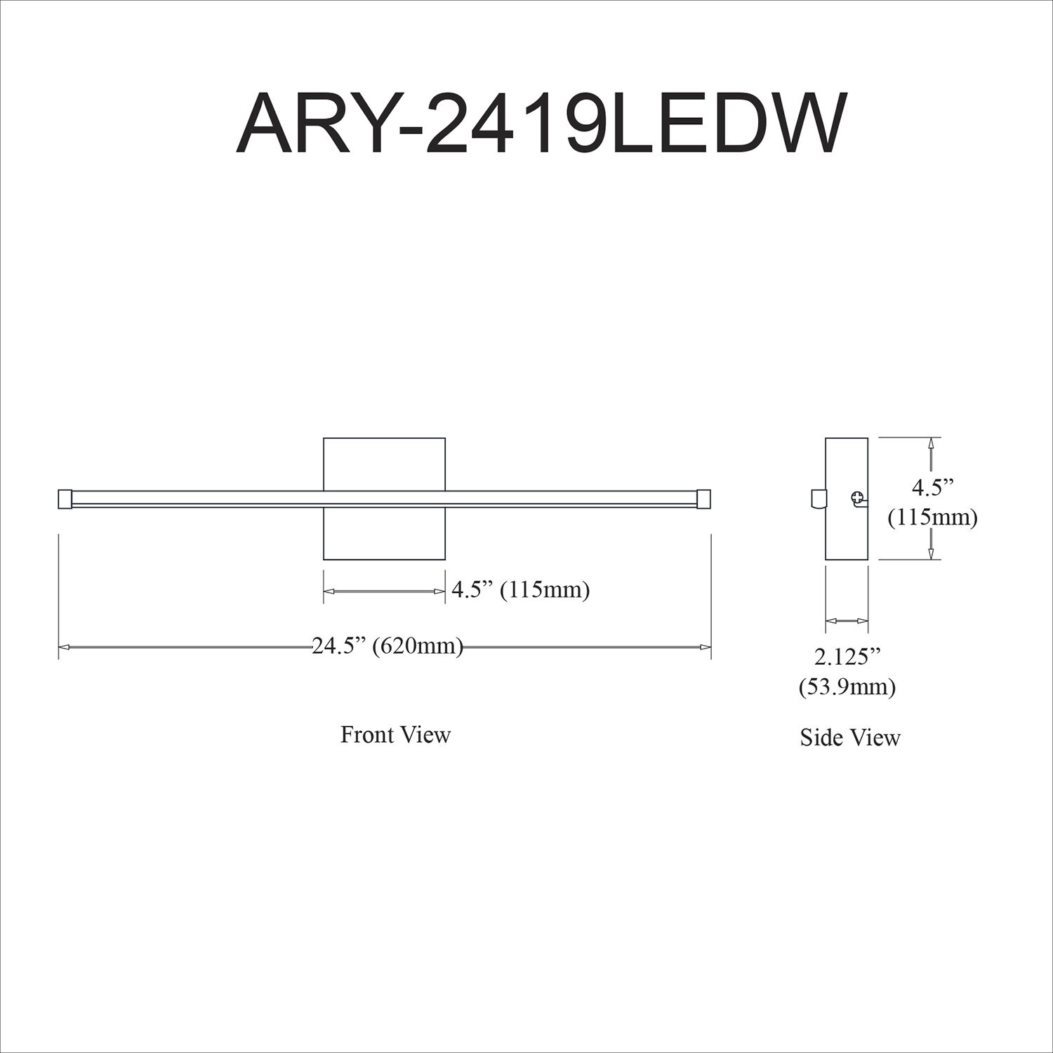 Array LED 24.5 inch Polished Chrome Decorative Wall Sconce Wall Light, Decorative