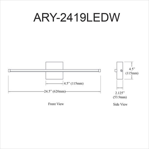 Array LED 24.5 inch Polished Chrome Decorative Wall Sconce Wall Light, Decorative