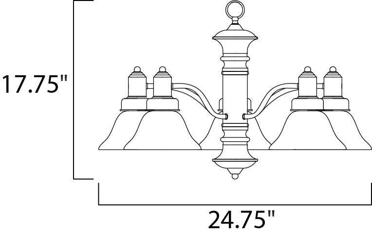 Newburg 5 Light 24.75 inch Satin Nickel Down Light Chandelier Ceiling Light