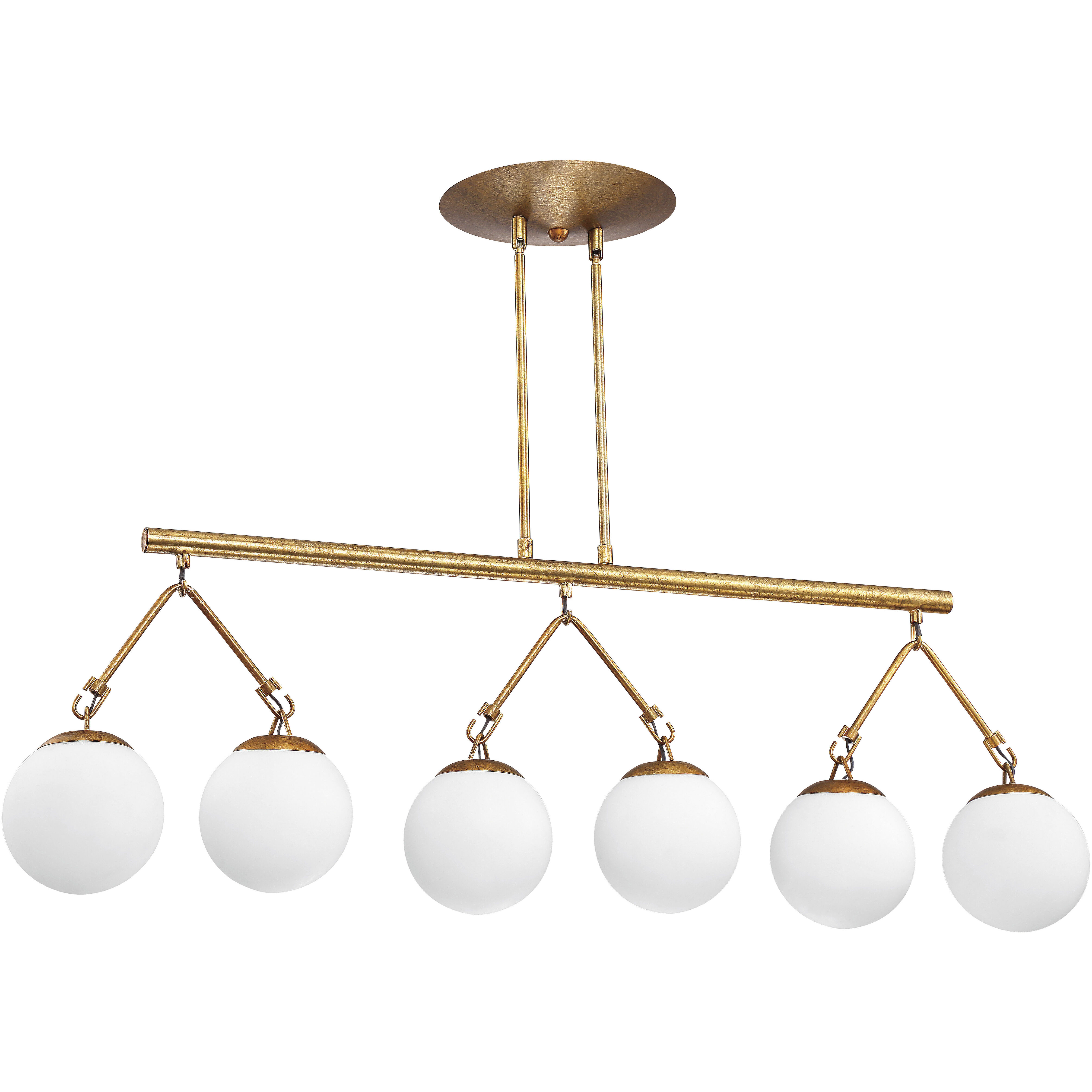 Orion 6 Light 45.25 inch Patina Aged Brass Island Light Ceiling Light