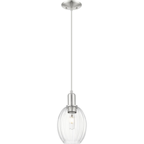 Downtown Urban Preston 1 Light 6.25 inch Brushed Satin Nickel Mini Pendant Ceiling Light in Clear