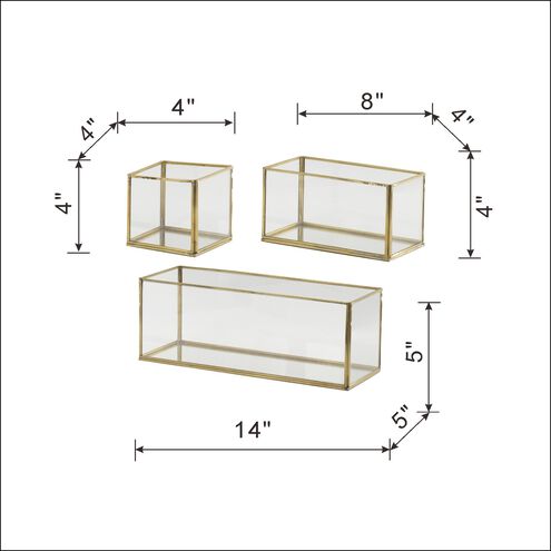 Anita 5 inch Clear/Gold Box