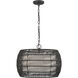 Everly 4 Light 19 inch Matte Black Pendant Ceiling Light in Modern Black Rattan
