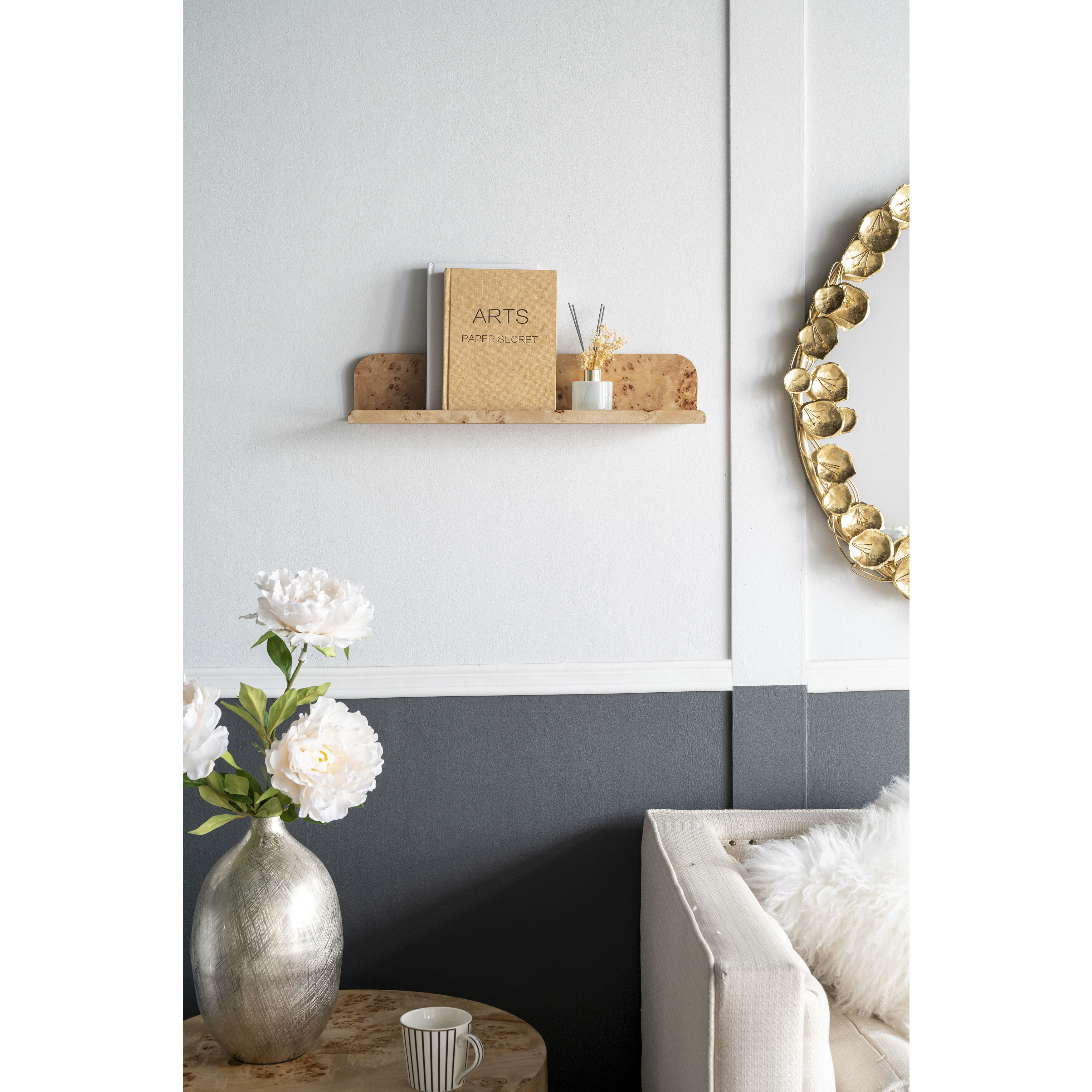 Anita 23.6 inch Brown Wall Shelf