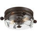 Ponderosa Ridge 3 Light 15 inch Weathered Spruce/Silver Highlights Flush Mount Ceiling Light