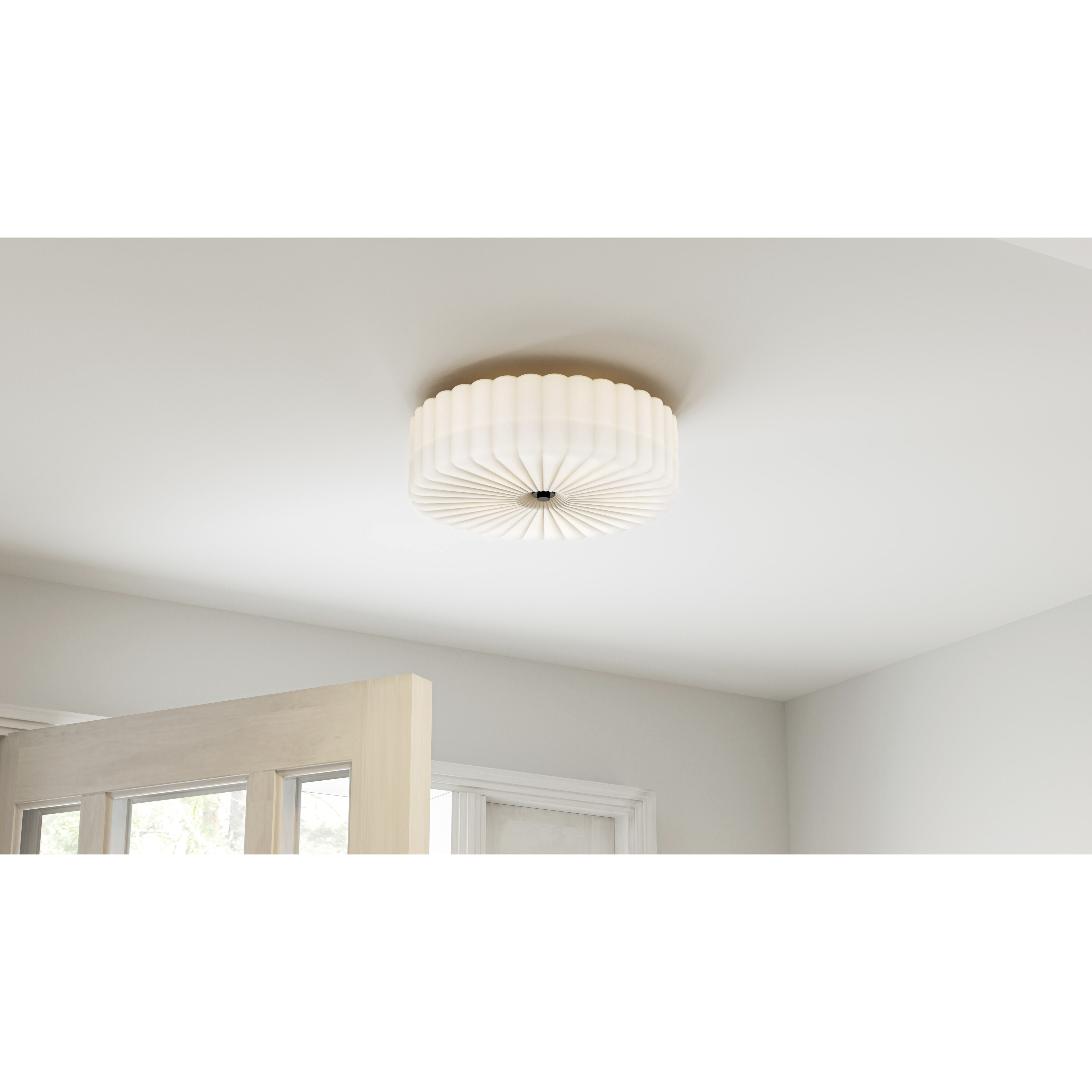 Oberman LED 15 inch Matte Black Flush Mount Ceiling Light, Medium