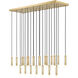 Stari Linear Chandelier Ceiling Light in Modern Gold