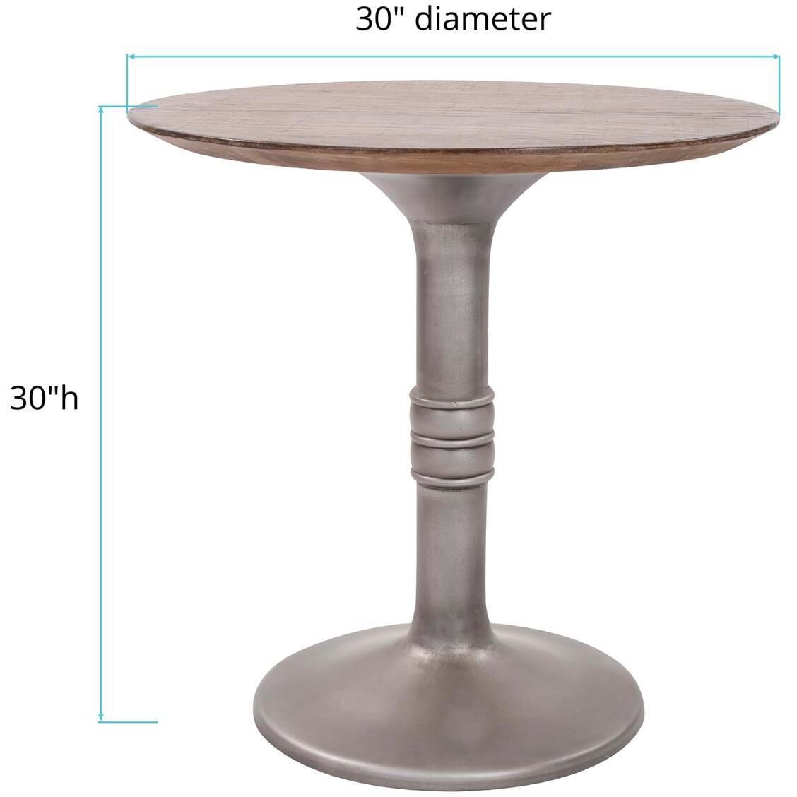 Distressed Farm House Brown/Silver Bistro Table