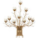 Star Magnolia 10 Light 35 inch Antique Brass Wall Sconce Wall Light