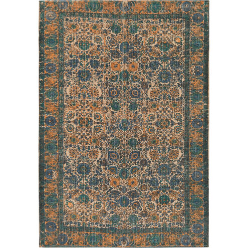Shadi 36 X 24 inch Neutral and Blue Area Rug, Jute, Cotton, and Polyester