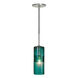 Envisage VI 1 Light 5 inch Brushed Nickel Mini Pendant Ceiling Light in Envisage Teal 
