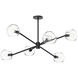 Alora Mood Willow 6 Light 37 inch Matte Black Chandelier Ceiling Light in Clear